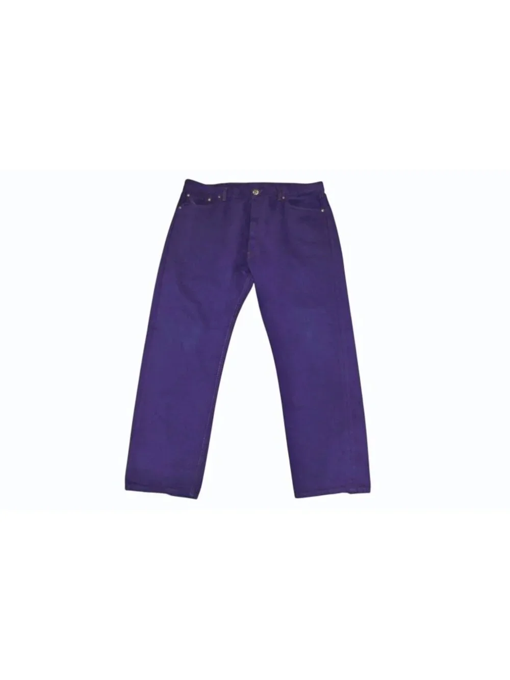 Chrome Hearts Levi's Denim Pants Crossball Purple Cotton 925 Sterling Silver 38